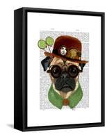 Pug with Steampunk Bowler Hat-Fab Funky-Framed Stretched Canvas