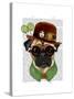 Pug with Steampunk Bowler Hat-Fab Funky-Stretched Canvas