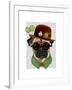 Pug with Steampunk Bowler Hat-Fab Funky-Framed Art Print