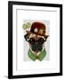 Pug with Steampunk Bowler Hat-Fab Funky-Framed Art Print