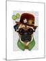 Pug with Steampunk Bowler Hat-Fab Funky-Mounted Art Print