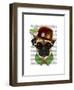 Pug with Steampunk Bowler Hat-Fab Funky-Framed Art Print