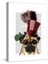 Pug with Steampunk Style Top Hat-Fab Funky-Stretched Canvas