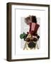 Pug with Steampunk Style Top Hat-Fab Funky-Framed Art Print