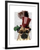 Pug with Steampunk Style Top Hat-Fab Funky-Framed Art Print