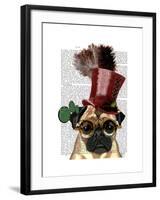 Pug with Steampunk Style Top Hat-Fab Funky-Framed Art Print