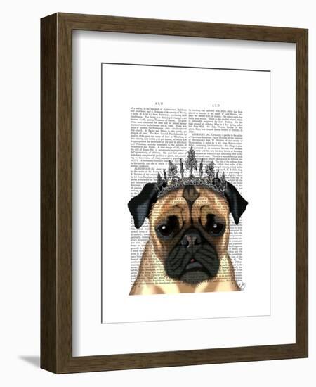 Pug with Tiara-Fab Funky-Framed Art Print