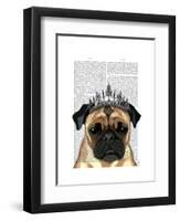 Pug with Tiara-Fab Funky-Framed Art Print