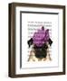 Pug with Vintage Purple Hat-Fab Funky-Framed Art Print