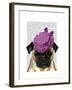 Pug with Vintage Purple Hat-Fab Funky-Framed Art Print