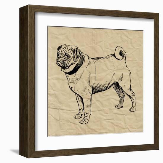 Pug-Sabine Berg-Framed Art Print