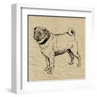 Pug-Sabine Berg-Framed Art Print