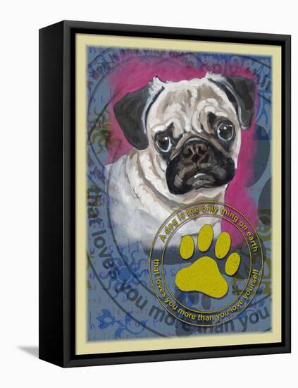 Pug-Cathy Cute-Framed Stretched Canvas