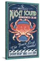Puget Sound - Dungeness Crab-Lantern Press-Stretched Canvas