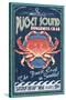 Puget Sound - Dungeness Crab-Lantern Press-Stretched Canvas