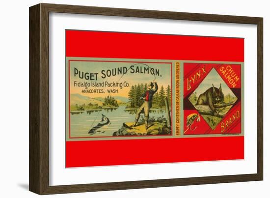 Puget Sound Salmon Can Label-Schmidt Lithograph Co-Framed Art Print