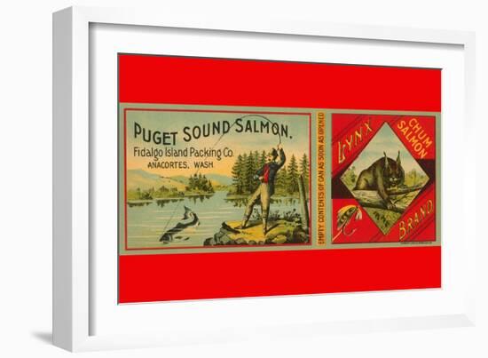 Puget Sound Salmon Can Label-Schmidt Lithograph Co-Framed Art Print