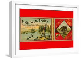 Puget Sound Salmon Can Label-Schmidt Lithograph Co-Framed Art Print