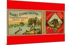 Puget Sound Salmon Can Label-Schmidt Lithograph Co-Mounted Premium Giclee Print
