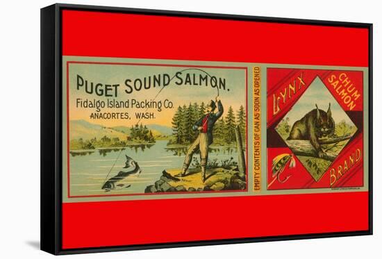 Puget Sound Salmon Can Label-null-Framed Stretched Canvas