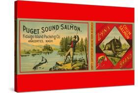 Puget Sound Salmon Can Label-null-Stretched Canvas