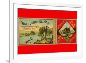 Puget Sound Salmon Can Label-null-Framed Art Print