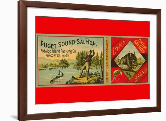 Puget Sound Salmon Can Label-null-Framed Premium Giclee Print