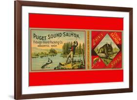 Puget Sound Salmon Can Label-null-Framed Premium Giclee Print