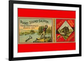 Puget Sound Salmon Can Label-null-Framed Premium Giclee Print