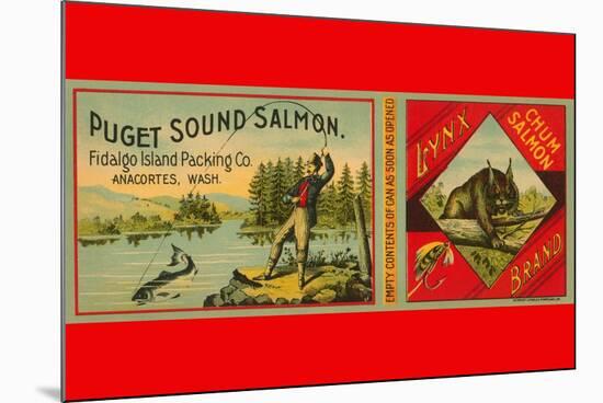 Puget Sound Salmon Can Label-null-Mounted Premium Giclee Print