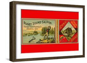 Puget Sound Salmon Can Label-null-Framed Art Print