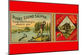 Puget Sound Salmon Can Label-null-Mounted Art Print