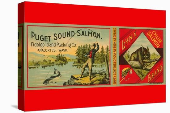 Puget Sound Salmon Can Label-null-Stretched Canvas