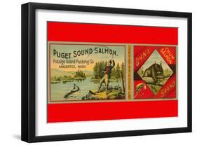 Puget Sound Salmon Can Label-null-Framed Art Print