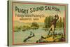 Puget Sound Salmon - On The Fly-null-Stretched Canvas