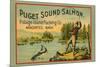 Puget Sound Salmon - On The Fly-null-Mounted Premium Giclee Print