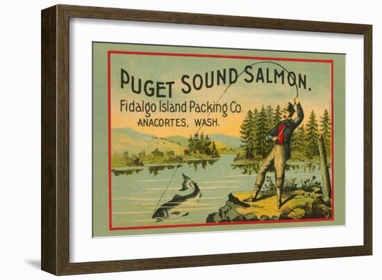 Puget Sound Salmon - On The Fly-null-Framed Art Print