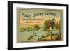 Puget Sound Salmon - On The Fly-null-Framed Art Print