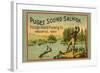 Puget Sound Salmon - on the Fly-Schmidt Lithograph Co-Framed Art Print