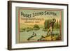 Puget Sound Salmon - on the Fly-Schmidt Lithograph Co-Framed Art Print