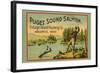 Puget Sound Salmon - on the Fly-Schmidt Lithograph Co-Framed Art Print