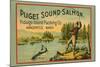 Puget Sound Salmon - on the Fly-Schmidt Lithograph Co-Mounted Art Print