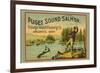 Puget Sound Salmon - on the Fly-Schmidt Lithograph Co-Framed Premium Giclee Print