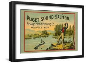 Puget Sound Salmon - on the Fly-Schmidt Lithograph Co-Framed Art Print