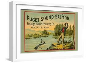 Puget Sound Salmon - on the Fly-Schmidt Lithograph Co-Framed Art Print