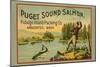 Puget Sound Salmon - on the Fly-Schmidt Lithograph Co-Mounted Art Print