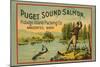 Puget Sound Salmon - On The Fly-null-Mounted Art Print