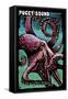 Puget Sound, Washington - Octopus - Scratchboard-Lantern Press-Framed Stretched Canvas