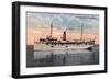 Puget Sound, Washington - SS Indianapolis Steamer View-Lantern Press-Framed Art Print