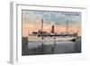 Puget Sound, Washington - SS Indianapolis Steamer View-Lantern Press-Framed Art Print